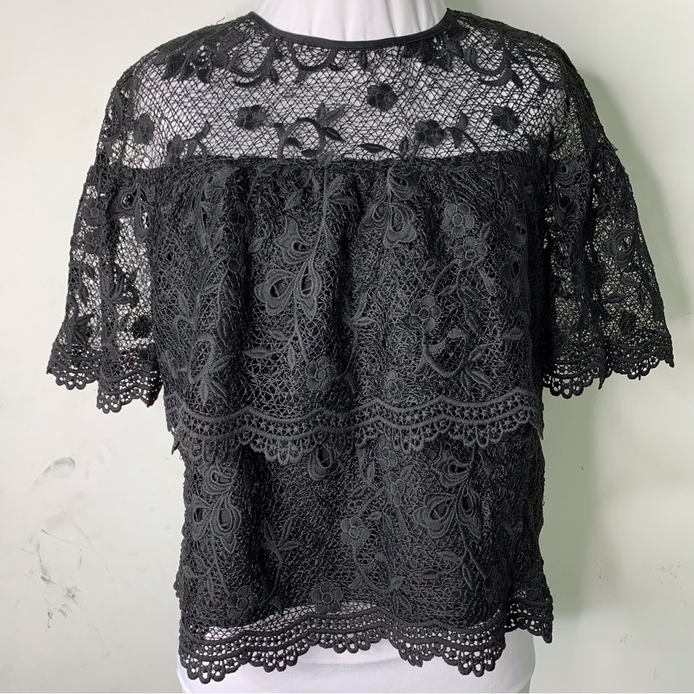 Barneys New York Black Lace Top